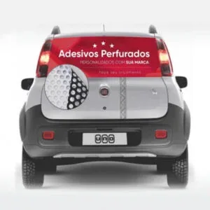 Adesivos Perfurados — produzido pela Clicka Gráfica