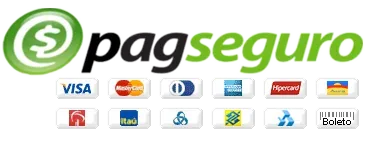 Pagamentos via PagSeguro: cartões de crédito, cartões de débito e boleto bancário